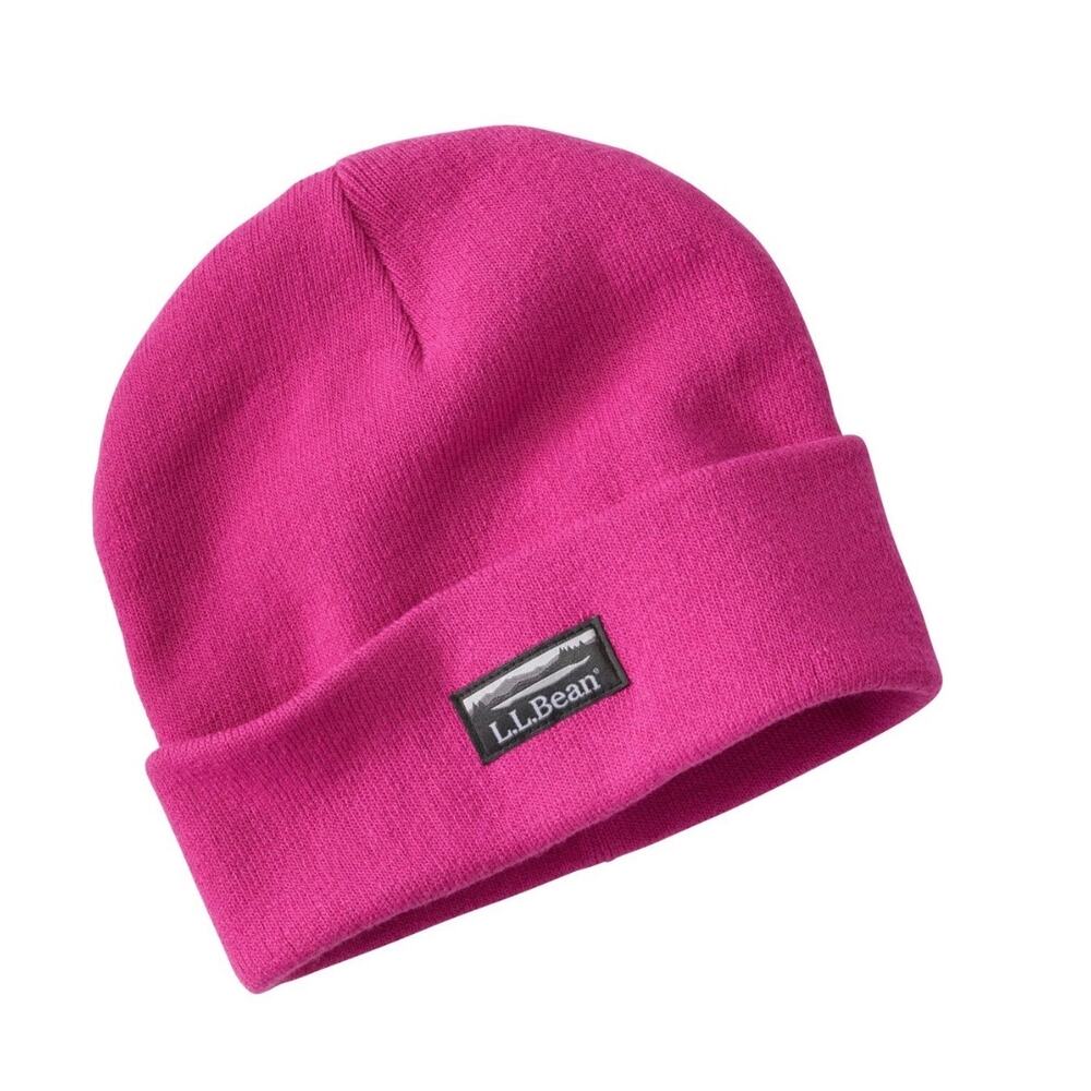 L.L. Bean Adult Beanie Solid Hot Pink Outdoors Hiking Camping Barbie Feminine